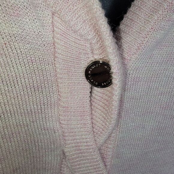 White House Black Market Cable Relaxed Cardigan Heather Rococo Size Large - Picture 6 of 8